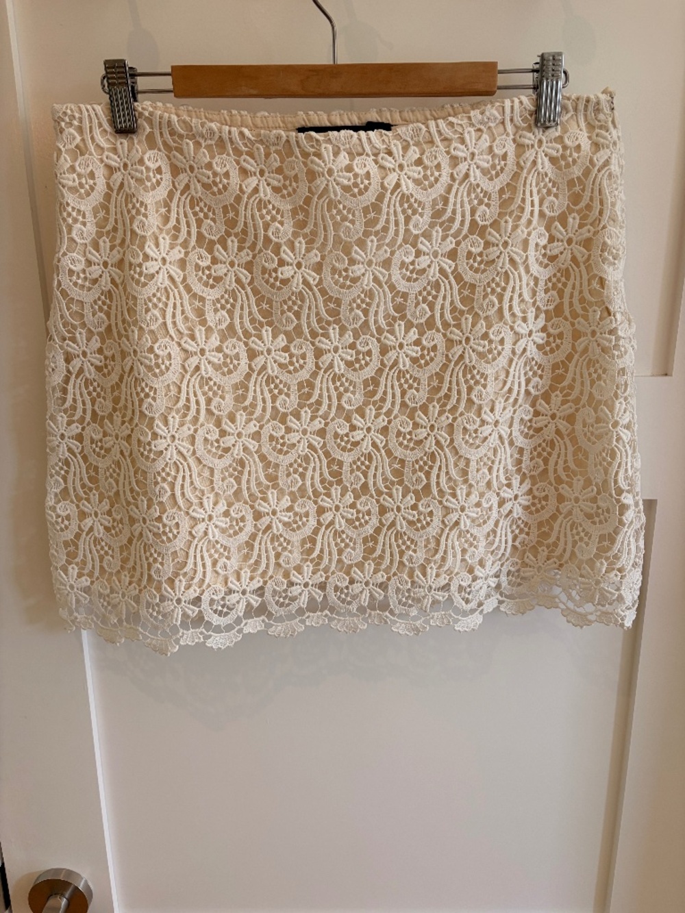 Zara Lace Miniskirt, Crochet Overlay, Size Large